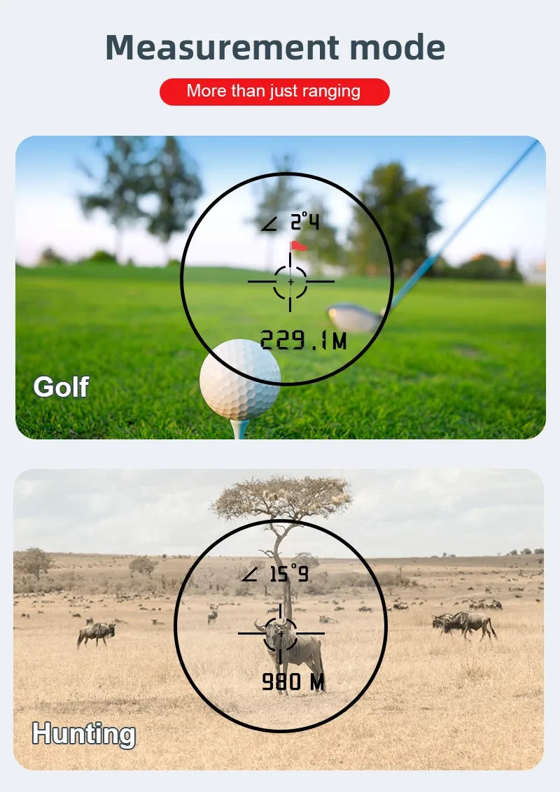 REVASRI 1000m/600m Golf Rangefinder with Slope and Flag Pole Lock Vibration - External Slope Switch - Rechargeable - Golf Tournament Legal