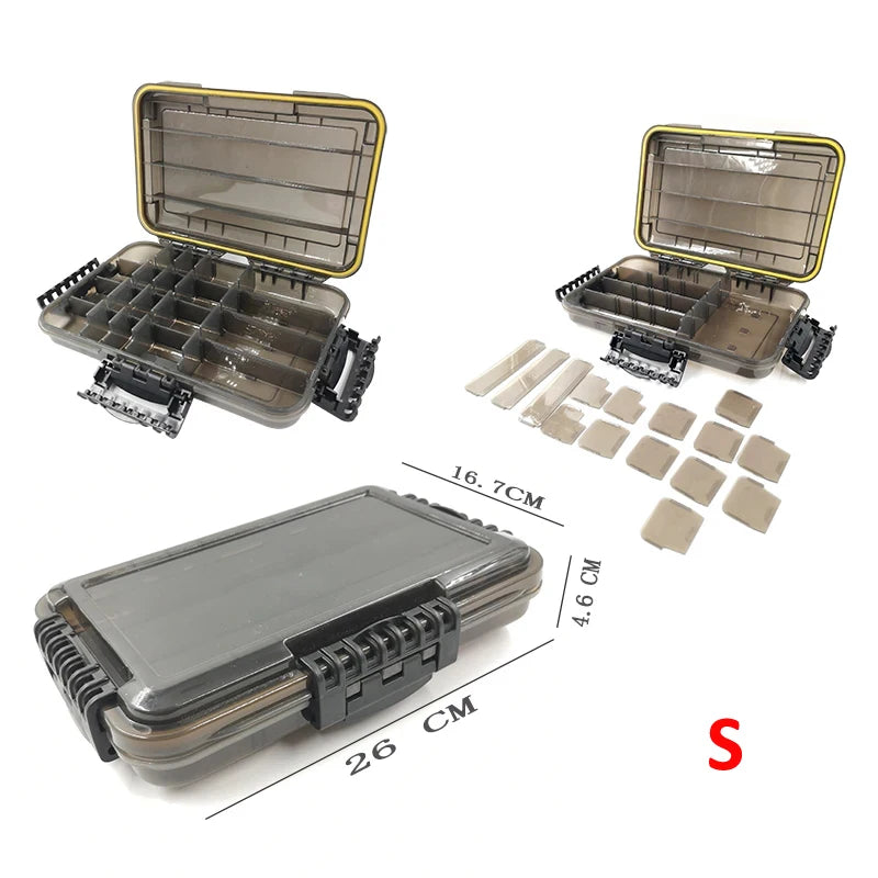 JSFUN Waterproof Fishing Tackle Box/Dry Tool Storage Box - Water Tight Storage Container - 3 Sizes - Heavy Duty Latch and Seal