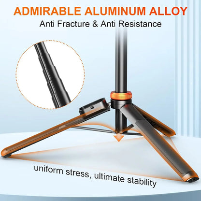 62" Phone Tripod, Tripod for Phone & Selfie Stick with Remote, Extendable Solid Travel Stand