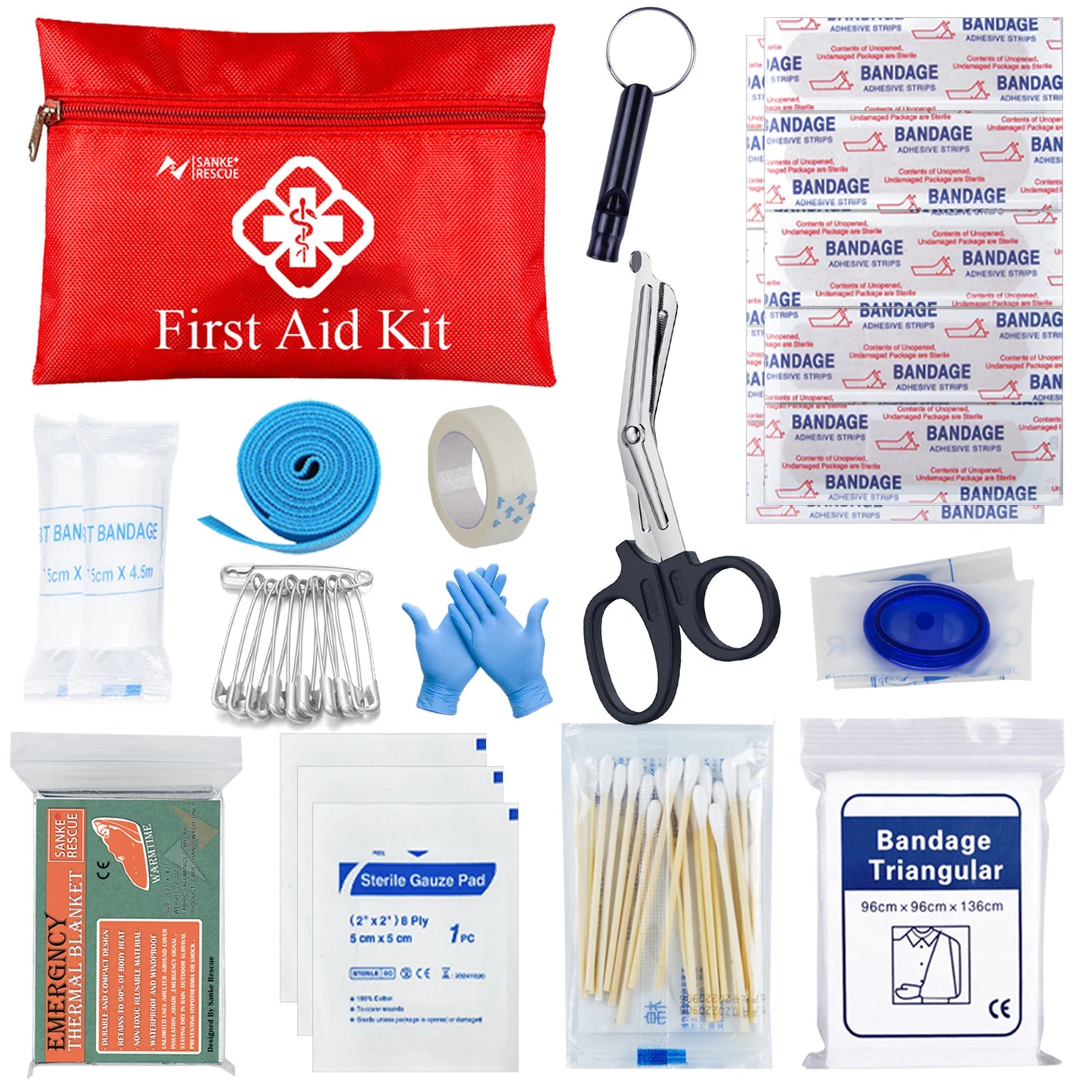 Emergency First Aid Kit With Molle Tactical Bag - Camping, Disaster, Survival, Accident Kit