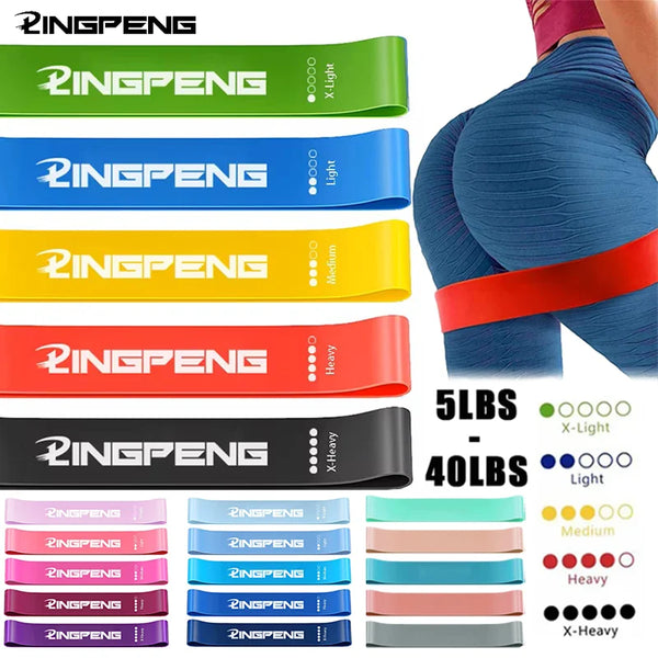 Resistance Bands, Set of 5 Skin-Friendly Resistance Fitness Exercise Loop Bands with 5 Different Strength Levels