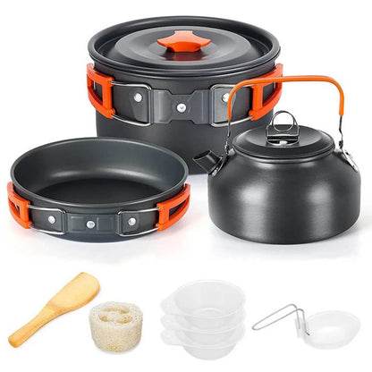 Camping Cooking Accessories Sets - Compact Nesting Camp Cookware - Lightweight Travel Tableware - Outdoor Picnic Set