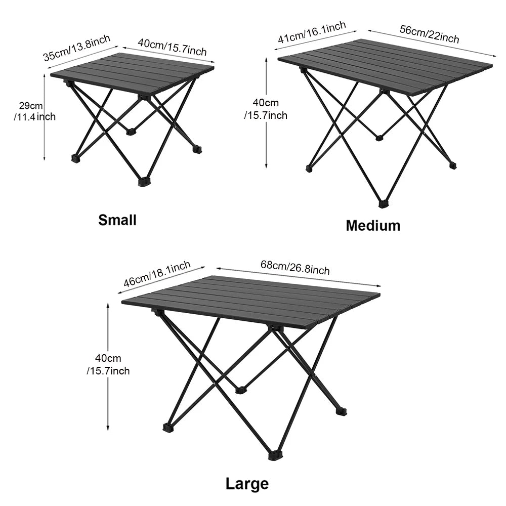 Folding Camping Table - Portable Compact Ultralight Aluminum Camp Table & Bag