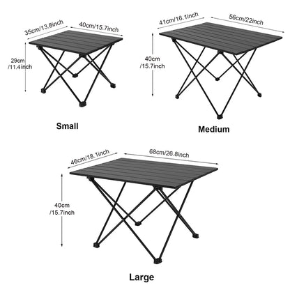 Folding Camping Table - Portable Compact Ultralight Aluminum Camp Table & Bag