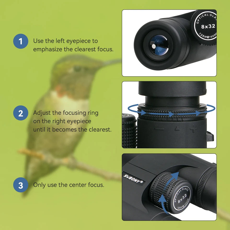 Svbony F9333A/F9333B 10X42/8X32 Binoculars - Powerful HD Lens Coatings, Long Range