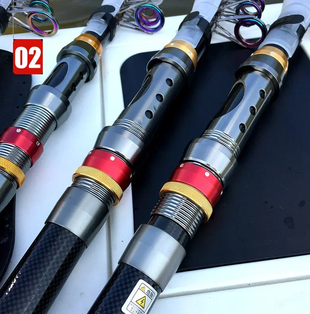 Collapsible Fish Rods Carbon Fiber Collapsible Fishing Rod and Reel - 1.8-3.6m and 5.2:1 Gea ...