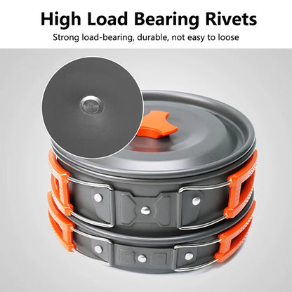 Camping Cooking Accessories Sets - Compact Nesting Camp Cookware - Lightweight Travel Tableware - Outdoor Picnic Set
