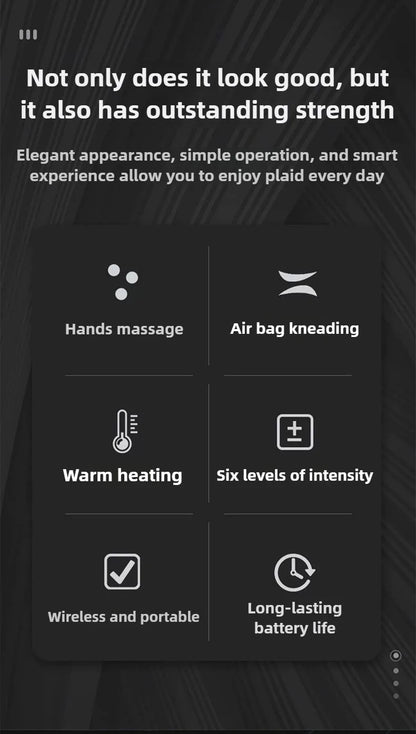 Cordless Hand Massager – Heat & Compression with 5 Intensity Levels, 5 Massage Modes, 2 Vibration Levels, and Travel Bag