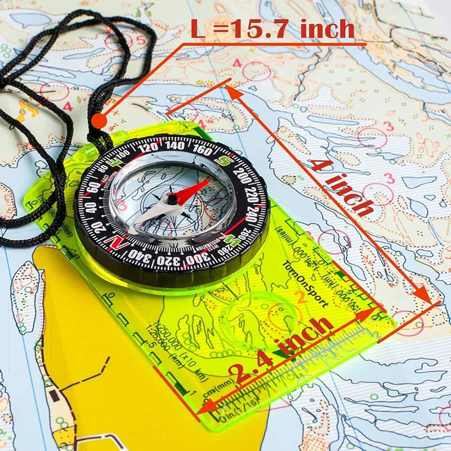 Professional Survival Compass - Hiking, Backpack, Outdoor Navigation & Map Reading
