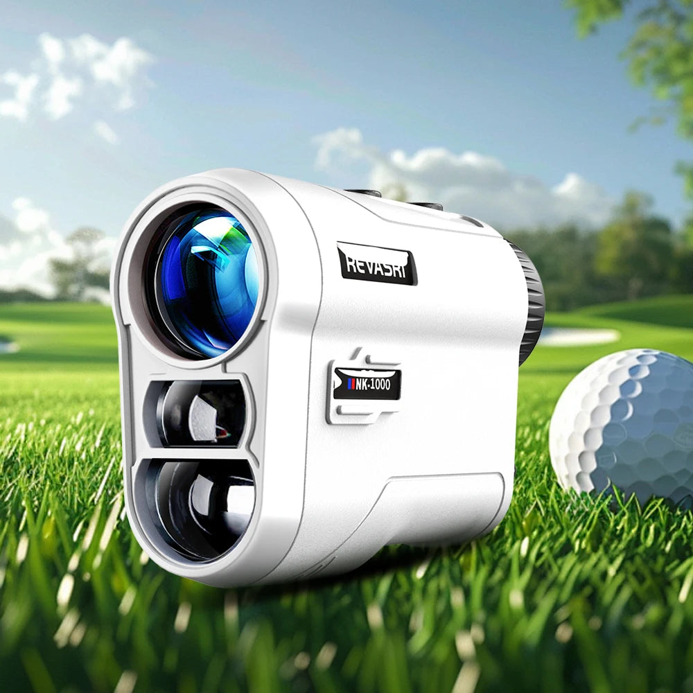REVASRI 1000m/600m Golf Rangefinder with Slope and Flag Pole Lock Vibration - External Slope Switch - Rechargeable - Golf Tournament Legal