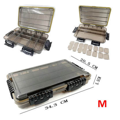 JSFUN Waterproof Fishing Tackle Box/Dry Tool Storage Box - Water Tight Storage Container - 3 Sizes - Heavy Duty Latch and Seal