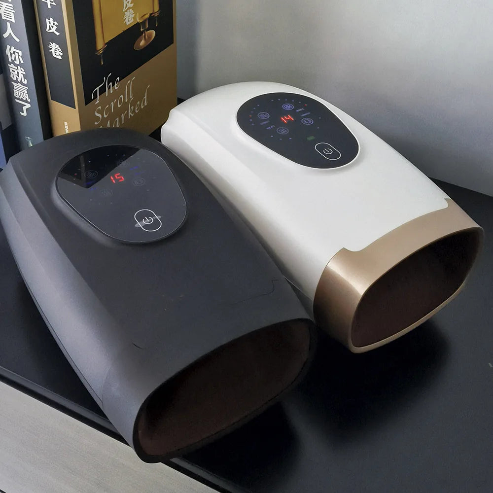 Cordless Hand Massager – Heat & Compression with 5 Intensity Levels, 5 Massage Modes, 2 Vibration Levels, and Travel Bag