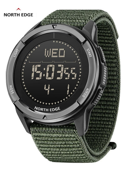 NORTH EDGE ALPS Carbon Fiber Smart Watch - UltraLight, Compass, Waterproof 50M, Step Counter