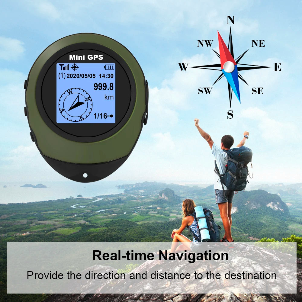 High-Precision Satellite Mini Handheld GPS - Coordinates, Compass, Altitude