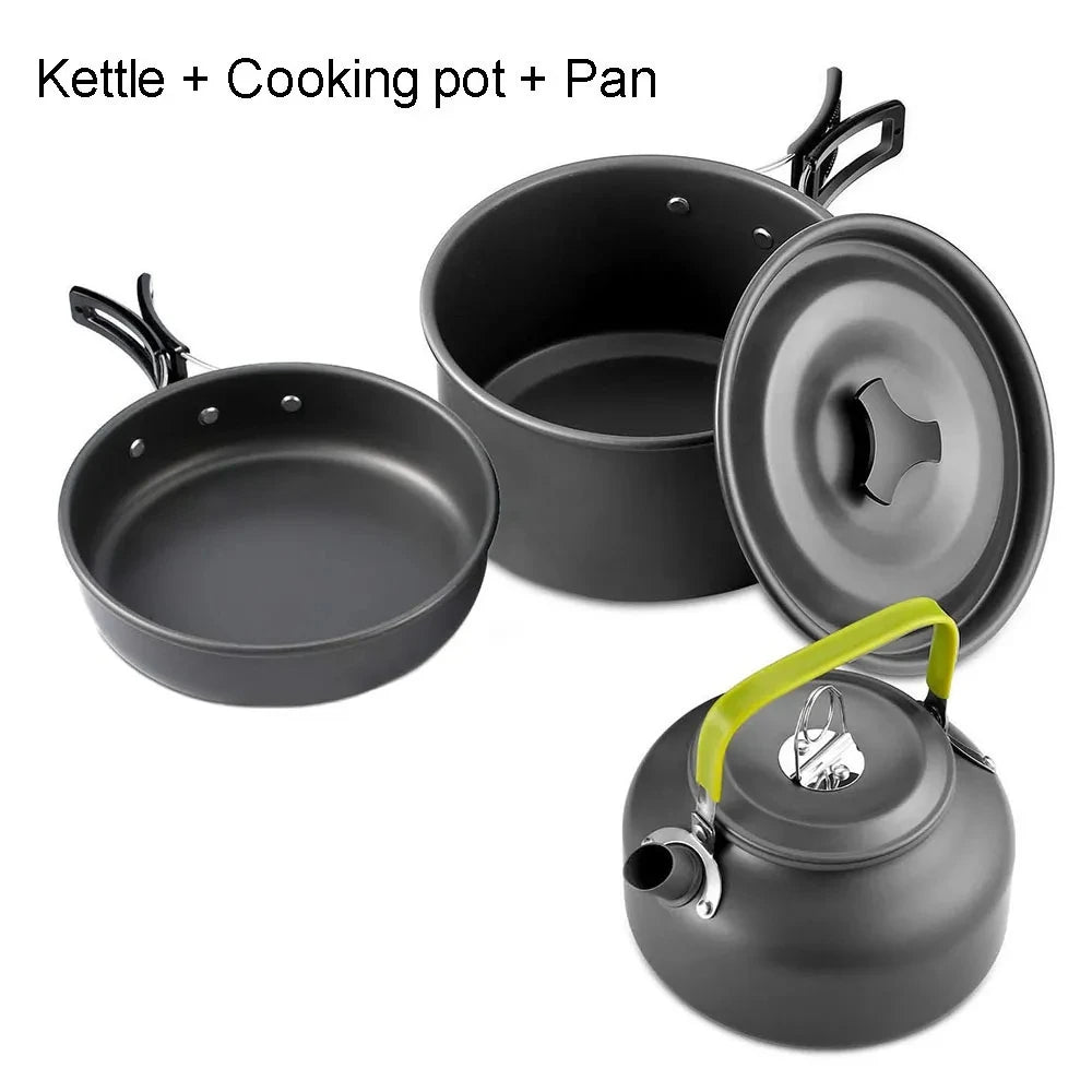 Camping Cooking Accessories Sets - Compact Nesting Camp Cookware - Lightweight Travel Tableware - Outdoor Picnic Set