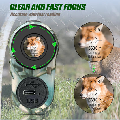 REVASRI Hunting Laser Rangefinder 1000 Yard Range - Rechargeable Battery - Target Acquisition Technology - Slope Compensation