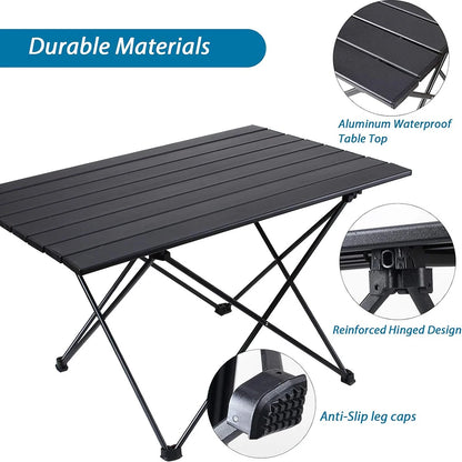Folding Camping Table - Portable Compact Ultralight Aluminum Camp Table & Bag