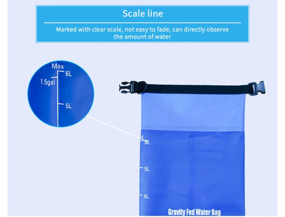 Filterwell 6L Gravity Fed Water Purifying Filter Bag - Water Filtration System - Emergency Survival Camping Water Purifier