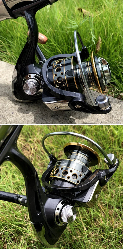 Carbon Fiber Collapsible Fishing Rod and Reel -  1.8-3.6m and 5.2:1 Gear Ratio Stainless Reel with Line