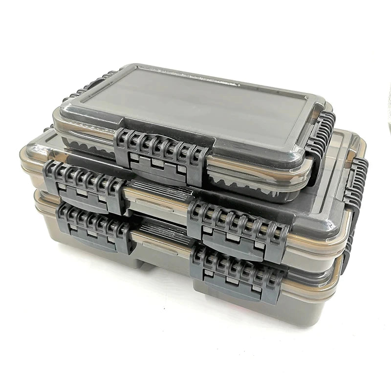 JSFUN Waterproof Fishing Tackle Box/Dry Tool Storage Box - Water Tight Storage Container - 3 Sizes - Heavy Duty Latch and Seal