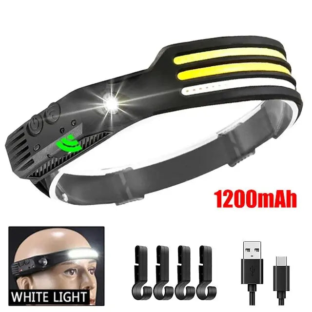 Lumi Light COB LED Headband - Waterproof Rechargeable Headlamp - Motion Sensing