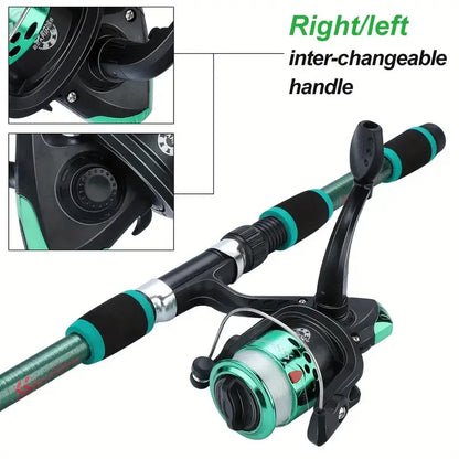 Collapsible Fishing Rod - Full Kids Fishing Kit With Travel Bag and Lures