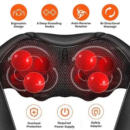 4D Shiatsu Neck, Shoulder, and Back Massager with Heat