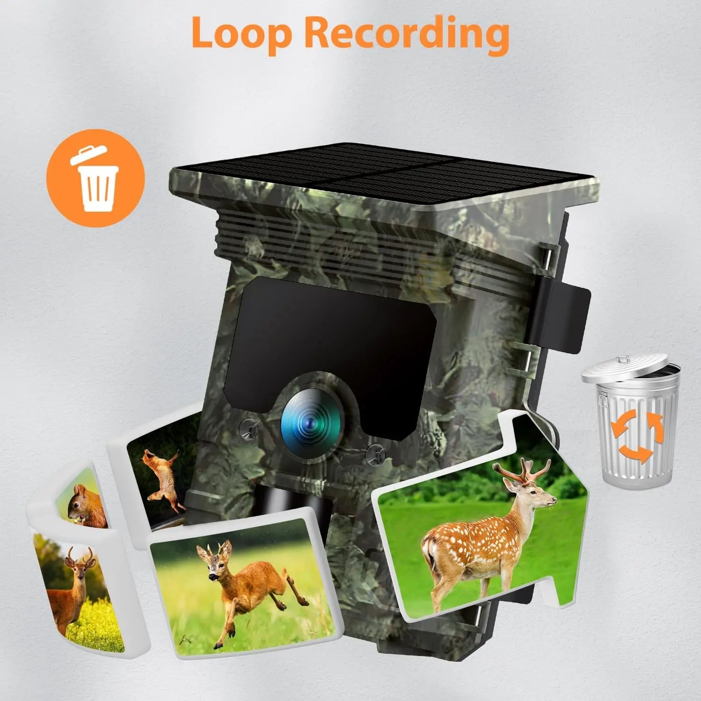 Solar Trail Camera - 30MP/2K Video - Solar Panel Charger -  Infrared Night Vision - Motion Camera