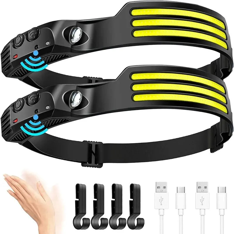 Lumi Light COB LED Headband - Waterproof Rechargeable Headlamp - Motion Sensing