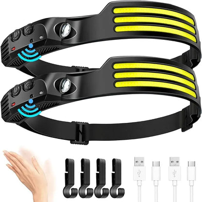Lumi Light COB LED Headband - Waterproof Rechargeable Headlamp - Motion Sensing
