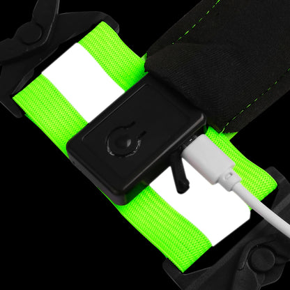 LED Illuminated Reflective Vest - High Visibility Straps - Rechargeable