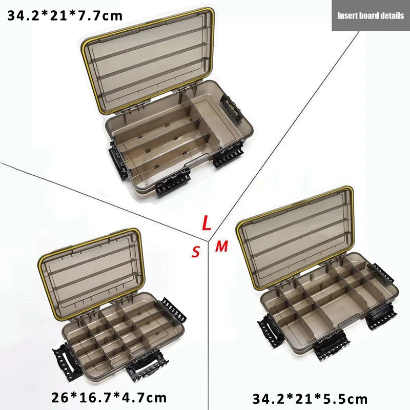 JSFUN Waterproof Fishing Tackle Box/Dry Tool Storage Box - Water Tight Storage Container - 3 Sizes - Heavy Duty Latch and Seal