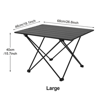 Folding Camping Table - Portable Compact Ultralight Aluminum Camp Table & Bag