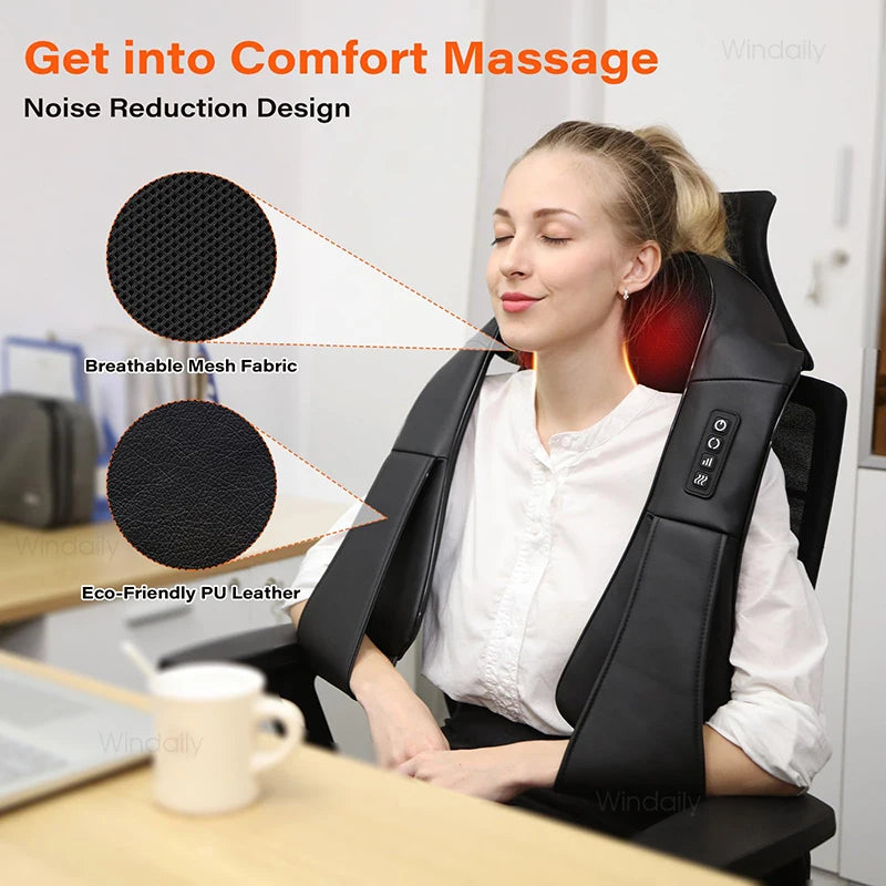 4D Shiatsu Neck, Shoulder, and Back Massager with Heat