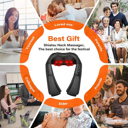 4D Shiatsu Neck, Shoulder, and Back Massager with Heat