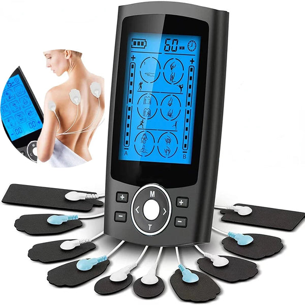 36 Mode TENS Muscle Stimulator - USB Rechargeable, Dual-Channel EMS Stimulator
