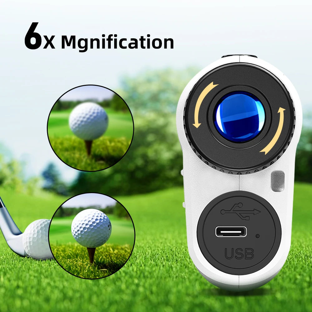 REVASRI 1000m/600m Golf Rangefinder with Slope and Flag Pole Lock Vibration - External Slope Switch - Rechargeable - Golf Tournament Legal