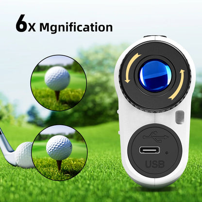 REVASRI 1000m/600m Golf Rangefinder with Slope and Flag Pole Lock Vibration - External Slope Switch - Rechargeable - Golf Tournament Legal