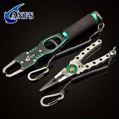 ANFS Fish Lip Gripper Pliers - Fishing Lip Gripper with Scale 40LB/18KG - Lockable Fish Gripping Pliers