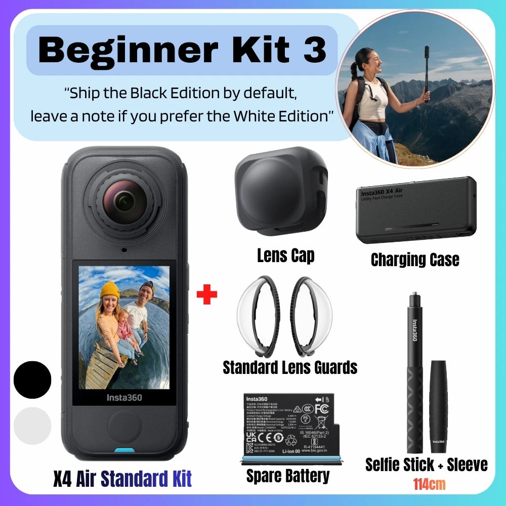 Insta360 X4 Air 2025 New Launch 360 Action Camera 8K 30fps Lightweight 165g Replaceable Lens Insta 360 Original Sports Cam