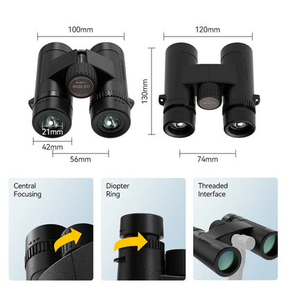 Svbony SV202 Upgraded Wide-angle ED Binoculars 8x32/8x42/10x42 - Bak4 Prism, IPX7 Waterproof, Fogproof