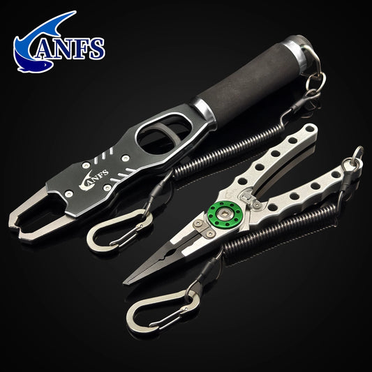 ANFS Fish Lip Gripper Pliers - Fishing Lip Gripper with Scale 40LB/18KG - Lockable Fish Gripping Pliers