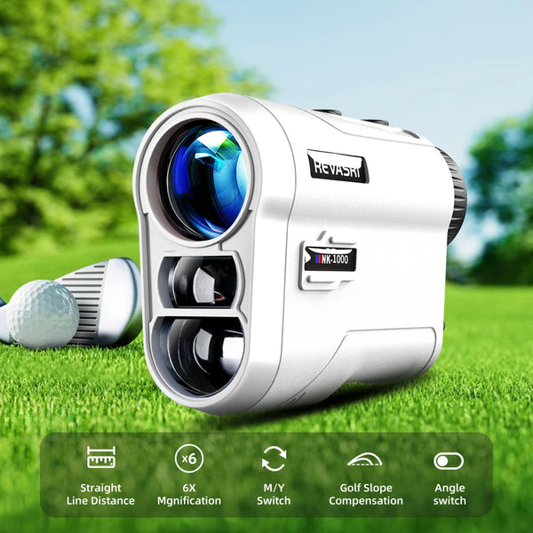 REVASRI 1000m/600m Golf Rangefinder with Slope and Flag Pole Lock Vibration - External Slope Switch - Rechargeable - Golf Tournament Legal
