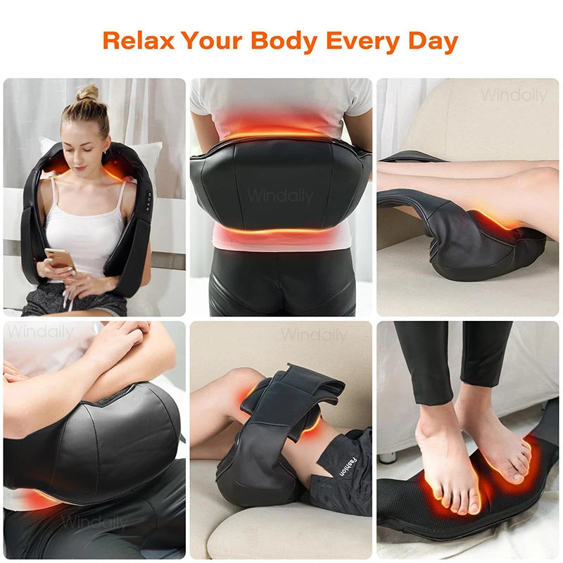 4D Shiatsu Neck, Shoulder, and Back Massager with Heat
