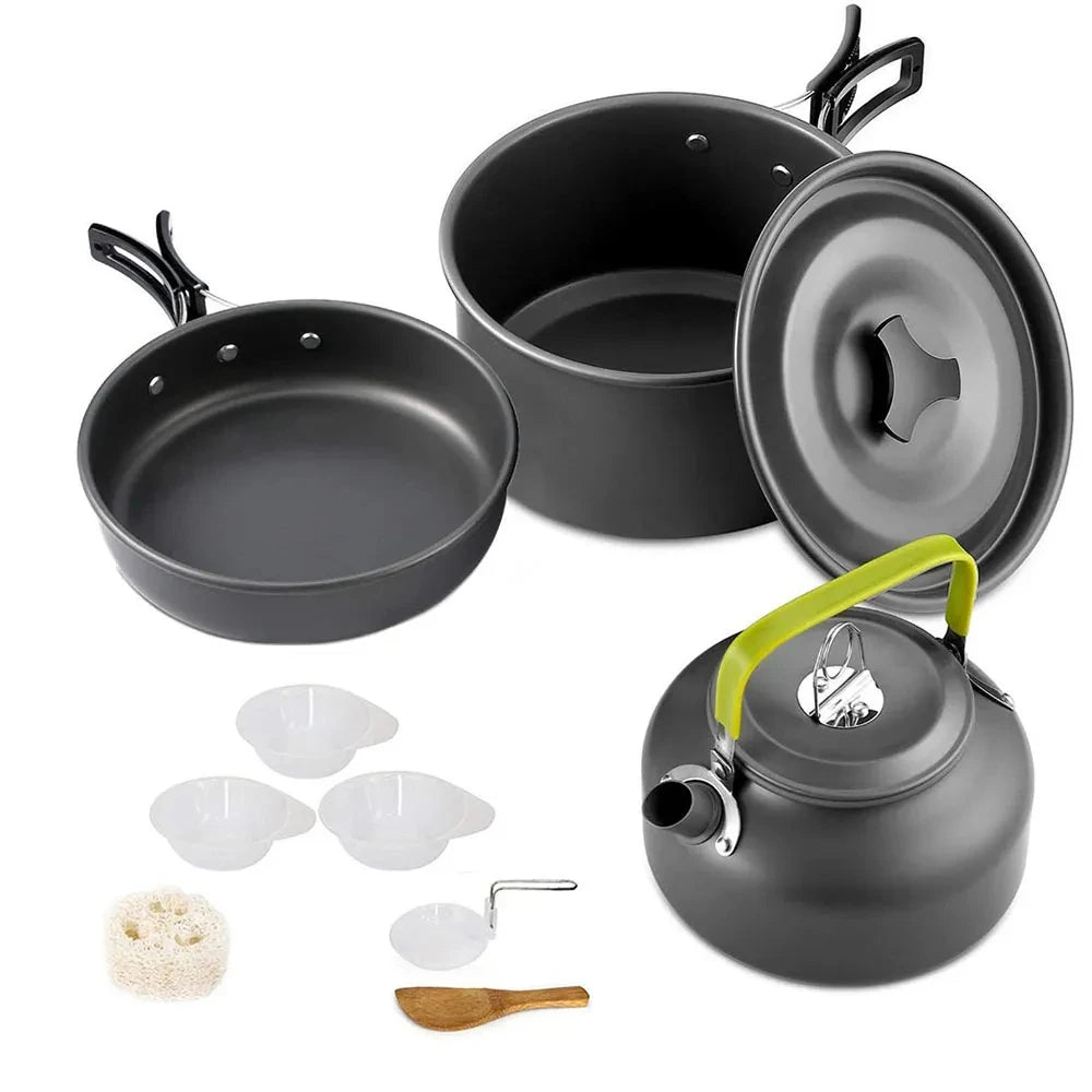 Camping Cooking Accessories Sets - Compact Nesting Camp Cookware - Lightweight Travel Tableware - Outdoor Picnic Set