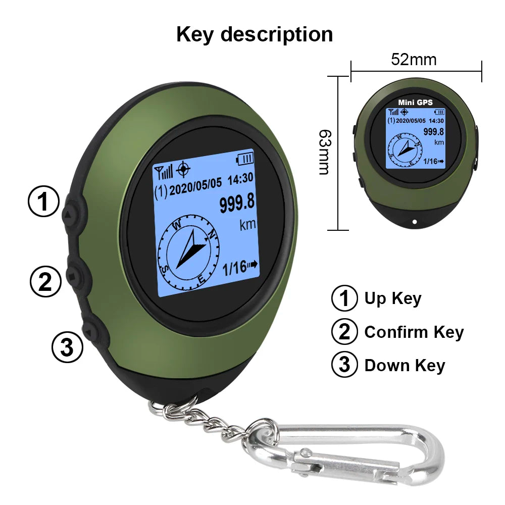 High-Precision Satellite Mini Handheld GPS - Coordinates, Compass, Altitude
