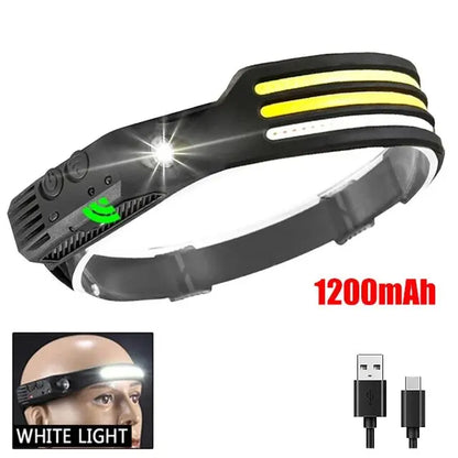 Lumi Light COB LED Headband - Waterproof Rechargeable Headlamp - Motion Sensing