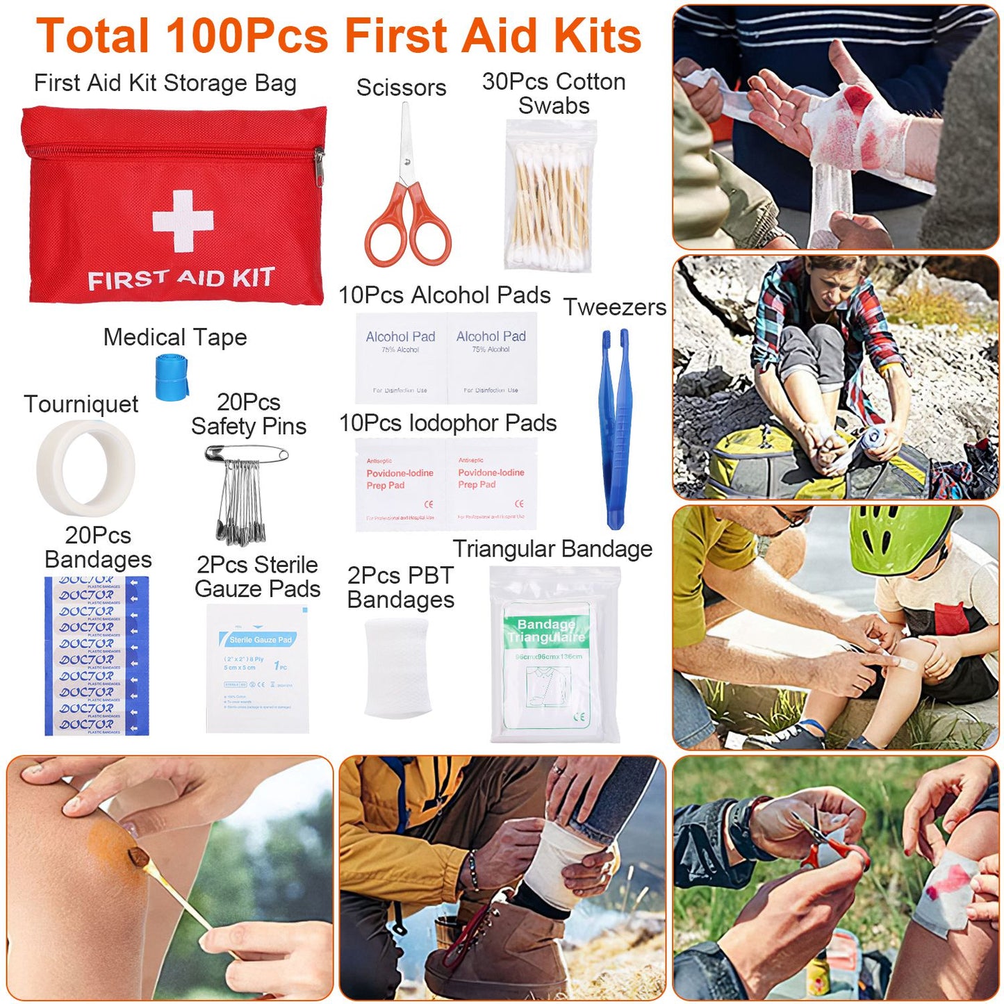 125Pcs Survival Kit - Professional Emergency Survival First Aid Kit, Supplies, Multi-tools