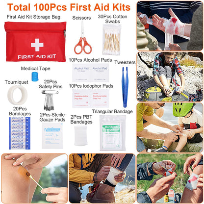 125Pcs Survival Kit - Professional Emergency Survival First Aid Kit, Supplies, Multi-tools