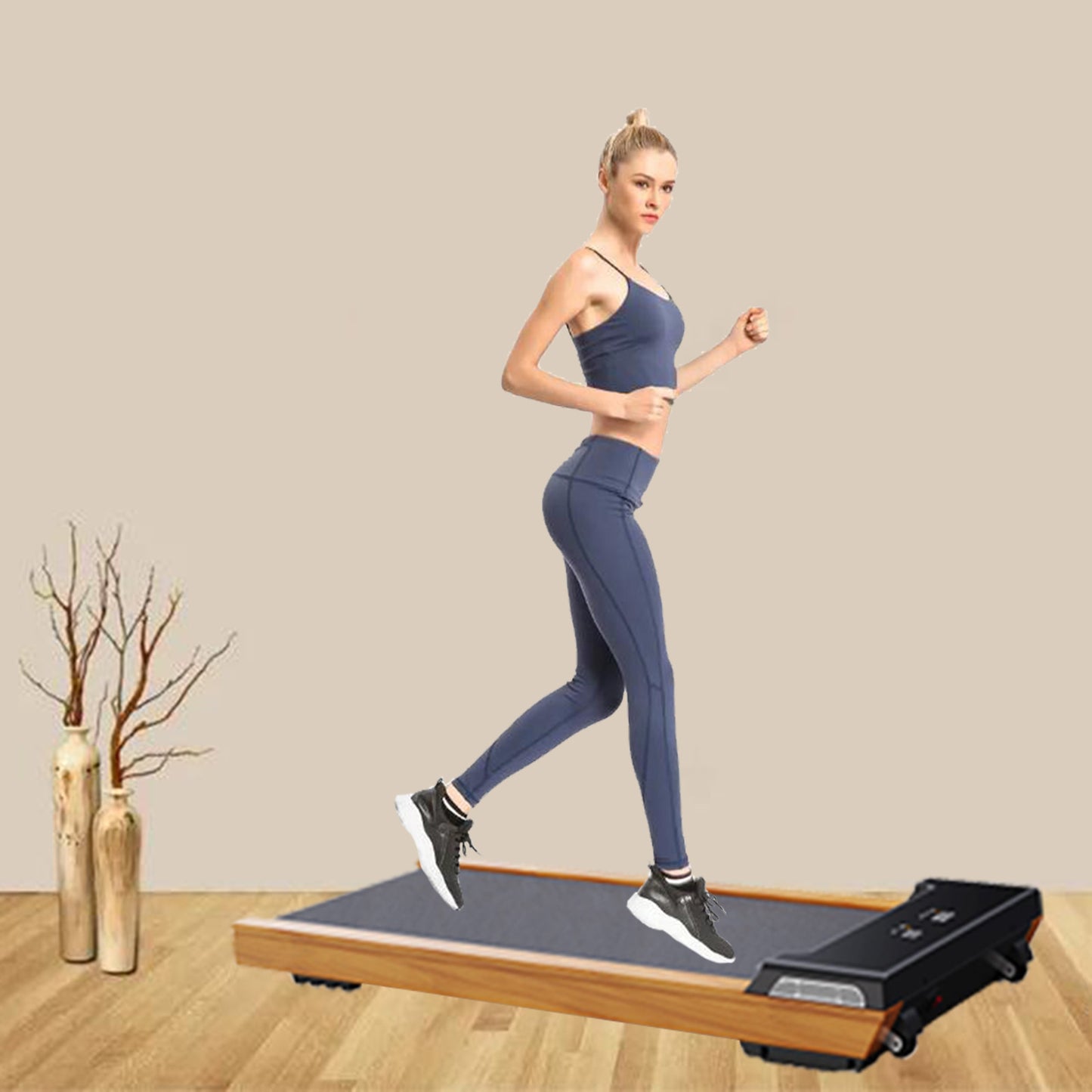 Real Wood Walking Pad - Quiet Portable Treadmill with Remote - LED/LCD Display